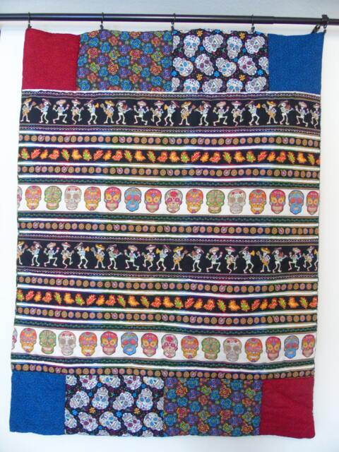 Day Of The Dead, D??a De Muertos, Sugar Skull Throw Quilt - image 1