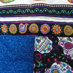 Day Of The Dead, D??a De Muertos, Sugar Skull Throw Quilt - thumbnail 3