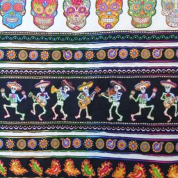 Day Of The Dead, D??a De Muertos, Sugar Skull Throw Quilt - thumbnail 2