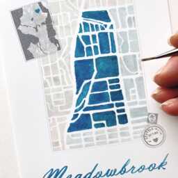 Meadowbrook Seattle Neighborhood Map Watercolor Print Washington City Block Plan - Art Print Downtown Wall Realtor Gift Local - thumbnail 2