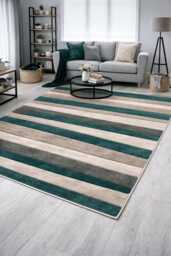 New Small Large Green Beige Wave Design Area Rugs Mats