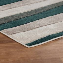 New Small Large Green Beige Wave Design Area Rugs Mats - thumbnail 2