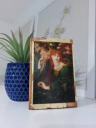La Ghirlandata Wood Wall Art Rossetti Pre-Raphaelite Painting With Gold - thumbnail 1