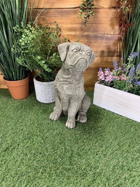 Stone Garden Large Detailed Boxer Dog Gift Statue Ornament - image 1