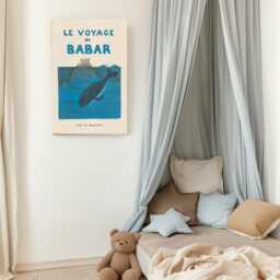 Babar The Elephant Whale Nursery Wall Art Retro Kids Decor Quote Genre Neutral Baby Illustration Print - thumbnail 2