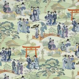 Manuel Canovas - Geishas Indigo Intricate Japanese Garden Designer Cushion Cover Handmade Throw Pillow Home Decor - thumbnail 3