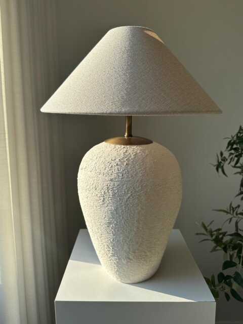 xl Size Stoneware Earthenware Unglazed Ceramic Textured Table Lamp Shade For Entryway Bedroom Living Room To Get Coastal Bohemian Look - image 1
