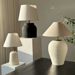 xl Size Stoneware Earthenware Unglazed Ceramic Textured Table Lamp Shade For Entryway Bedroom Living Room To Get Coastal Bohemian Look - thumbnail 3
