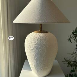 xl Size Stoneware Earthenware Unglazed Ceramic Textured Table Lamp Shade For Entryway Bedroom Living Room To Get Coastal Bohemian Look - thumbnail 4