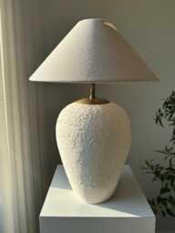 xl Size Stoneware Earthenware Unglazed Ceramic Textured Table Lamp Shade For Entryway Bedroom Living Room To Get Coastal Bohemian Look