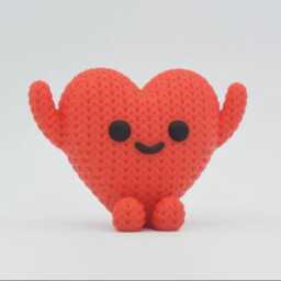 Knitted Style 3D Printed Animal With Heart - thumbnail 4