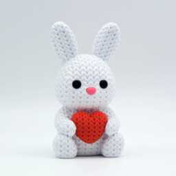 Knitted Style 3D Printed Animal With Heart - thumbnail 2