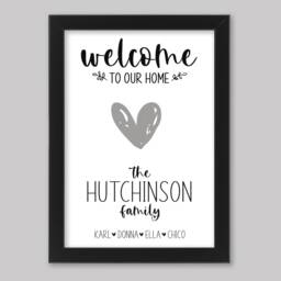 Personalised Family Name Print, Welcome To Our Home Print. First/New Gift. Tree Print A4 Framed - thumbnail 2