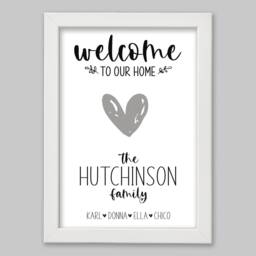 Personalised Family Name Print, Welcome To Our Home Print. First/New Gift. Tree Print A4 Framed - thumbnail 3