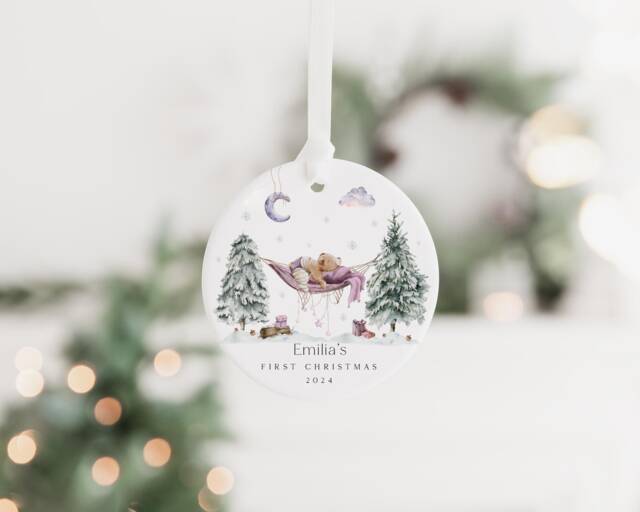 Baby's First Christmas Ornament - Babys Tree Decoration Gift 1st Keepsake Bauble Xmas - image 1