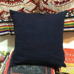 Vintage Handmade Tribal Hmong Embroidered Silk Cotton Pillow Cover - thumbnail 3