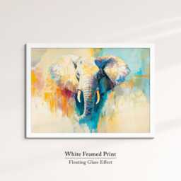 Elephant Abstract Oil Painting Framed Print & Canvas Large Sizes Wall Art Poster Animal Home Decor Interior Gift Idea - thumbnail 3