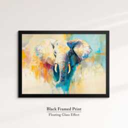 Elephant Abstract Oil Painting Framed Print & Canvas Large Sizes Wall Art Poster Animal Home Decor Interior Gift Idea - thumbnail 2