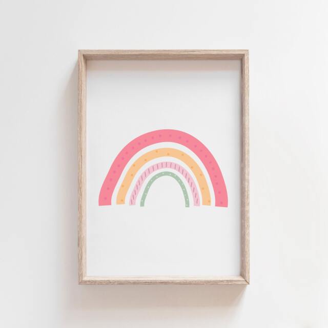 Girls Nursery Print, Pastel Rainbow Wall Art, Bedroom Weather Playroom Prints, Art - image 1