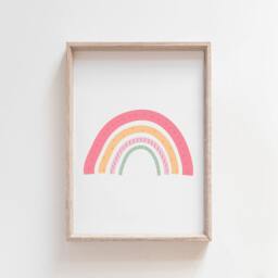 Girls Nursery Print, Pastel Rainbow Wall Art, Bedroom Weather Playroom Prints, Art - thumbnail 1