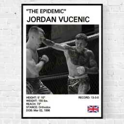 Jordan Vucenic Mma Poster The Epidemic, Fight Art Print - thumbnail 3