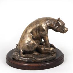 American Staffordshire Terrier - Mama, Dog Wooden Base Statue, Limited Edition, Artdog - thumbnail 2