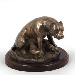 American Staffordshire Terrier - Mama, Dog Wooden Base Statue, Limited Edition, Artdog - thumbnail 3