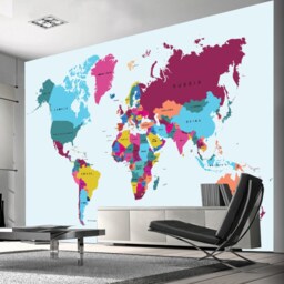 World Map Children Photo Wallpaper Wall Mural Kids Bedroom Kitchen Home Decoration - thumbnail 3