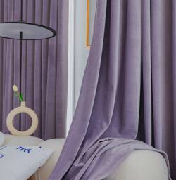 115 Colors, E43-19 A Pair Of Deep Lavender Velvet Curtains , Living Room Curtains, Velvet Drapery Panels, Bedroom Custom Made