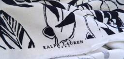Both Sided Ralph Lauren Le Club Floral in Dress White Pillow Cover Euro Sham 100% Heavy Linen Fabric Made To Order - thumbnail 3