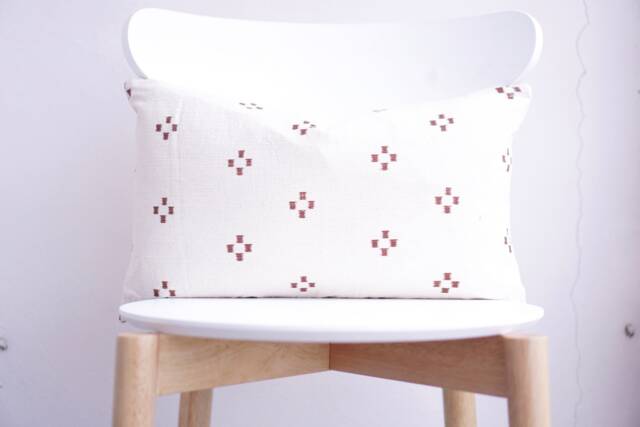 Brown Tribal Hemp Hand Woven Natural Dye Color Hmong Lumbar Pillow Cover - image 1