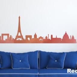 Paris Wall Decals - Silhouette City Skyline Decal Eiffel Tower - thumbnail 4