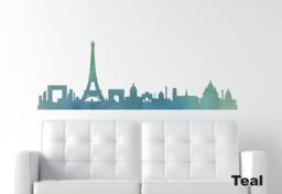 Paris Wall Decals - Silhouette City Skyline Decal Eiffel Tower