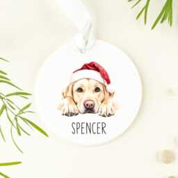Personalised Labrador Ceramic Ornament, Yellow, Black & Chocolate Labrador Tree Decoration, Bauble, Perfect Gift For The Tree - thumbnail 2