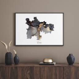 Glasgow Map Black & Gold Wall Art Print- Scotland - United Kingdom Great Britain - thumbnail 3