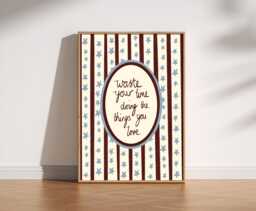 Do The Things You Love Art Print - Vintage Folk Style Handwritten Quote Wall Art, Retro Stars Poster, Striped Trendy Motivational Home Decor - thumbnail 1
