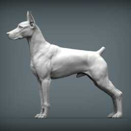 3D Printed Doberman Pinscher Figurine Pet Memorial Decor - thumbnail 2