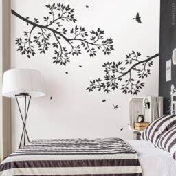 Wall Sticker Branches With Birds Wall Decal Mural Branch Vinyl Decor Bedroom Living Room W402 - thumbnail 1