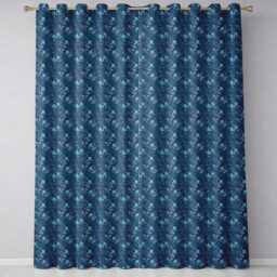Teal Orchid Bloom Seamless Pattern Soft Artistic Floral Design Readymade Eyelet Ring Top Thermal 100% Blackout Curtains - thumbnail 2