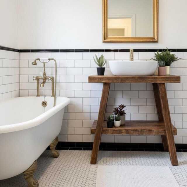 Mullion - Handmade Rustic Pine Furniture Solid Timber Vanity Unit Wooden Bathroom - image 1