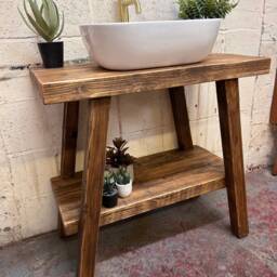 Mullion - Handmade Rustic Pine Furniture Solid Timber Vanity Unit Wooden Bathroom - thumbnail 2