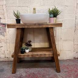 Mullion - Handmade Rustic Pine Furniture Solid Timber Vanity Unit Wooden Bathroom - thumbnail 3