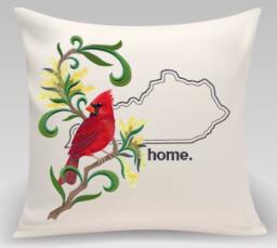 Kentucky Cardinal & Goldenrod Medley. Embroidered With Feather Insert - thumbnail 1