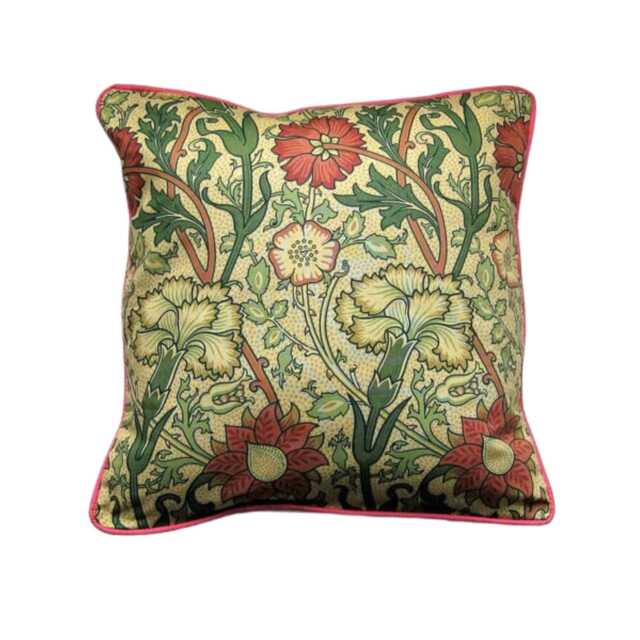 William Morris Pink Rose Cushion Cover Vintage Cotton Pillow, 18 Inch - image 1