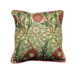 William Morris Pink Rose Cushion Cover Vintage Cotton Pillow, 18 Inch - thumbnail 1