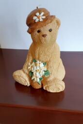 Handmade Shabby Chic Hattie Bear Candle, Animal, Eco, Vegan & Vegetarian Friendly - thumbnail 1