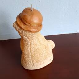 Handmade Shabby Chic Hattie Bear Candle, Animal, Eco, Vegan & Vegetarian Friendly - thumbnail 3