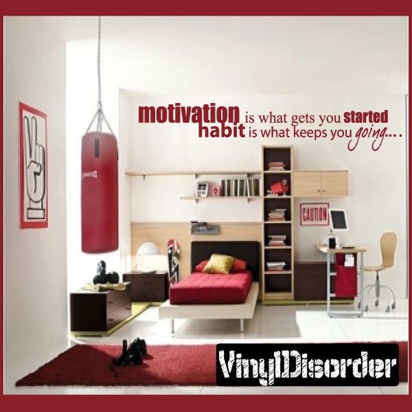 Motivation Is What Gets You Started Habit Keeps Going....- Vinyl Wall Decal - Quotes Sticker In029Motivationiiiet - image 1