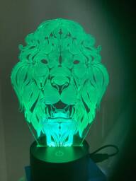 Lion Head 3D Custom Made Smart App Control Night Light Bluetooth, Music, 7&16M Colour Mobile App , Gift Led Lamp