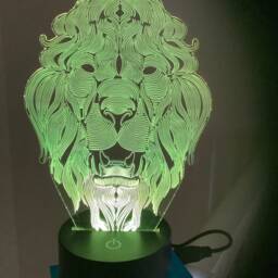Lion Head 3D Custom Made Smart App Control Night Light Bluetooth, Music, 7&16M Colour Mobile App , Gift Led Lamp - thumbnail 4